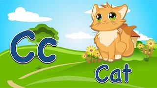 cat-kedi-alphabet learners flash card