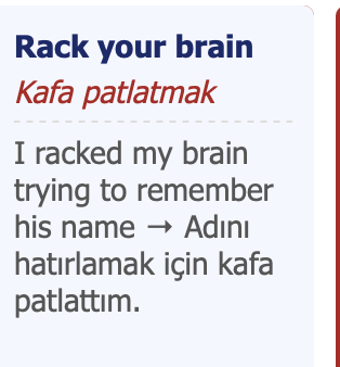rack your brain how to say in Turkish